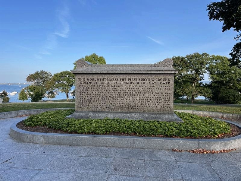 First Burying Ground of Mayflower Passengers Marker. Click for full size. First Burying Ground of Mayflower Passengers Marker image. Click for full size.