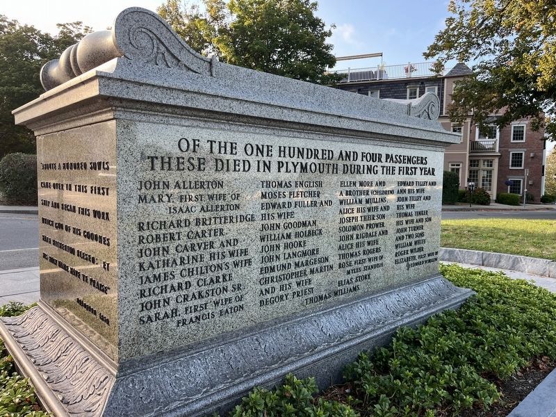 First Burying Ground of Mayflower Passengers Marker. Click for full size. First Burying Ground of Mayflower Passengers Marker image. Click for full size.