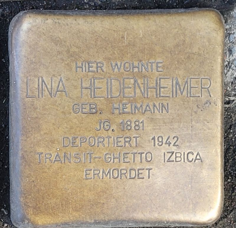 Lina Heidenheimer Marker. Click for full size. Lina Heidenheimer Marker image. Click for full size.