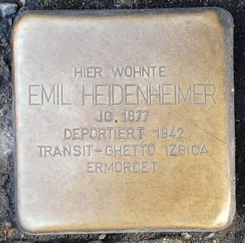 Emil Heidenheimer Marker. Click for full size. Emil Heidenheimer Marker image. Click for full size.