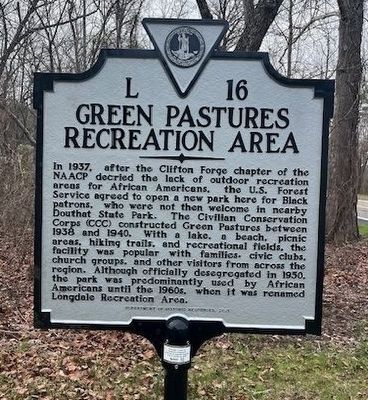 Green Pastures Recreation Area Marker. Click for full size. Green Pastures Recreation Area Marker image. Click for full size.