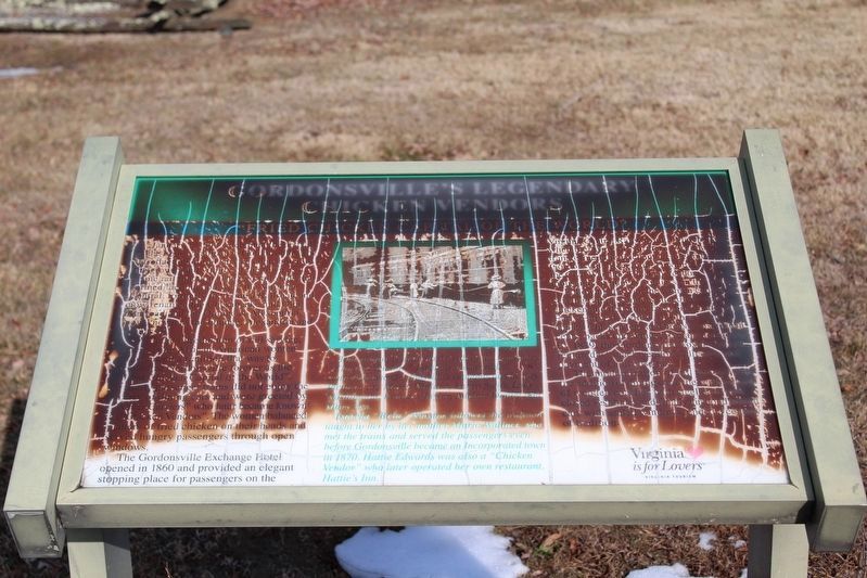 The Gordonsville's Legendary Chicken Vendors Marker is no longer legible.. Click for full size. The Gordonsville's Legendary Chicken Vendors Marker is no longer legible. image. Click for full size.