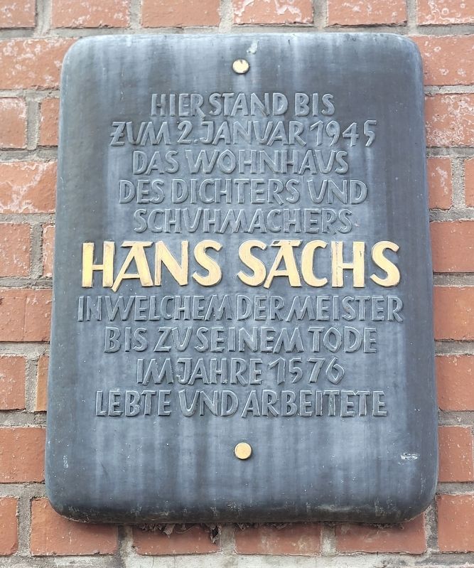 Hans Sachs Marker. Click for full size. Hans Sachs Marker image. Click for full size.