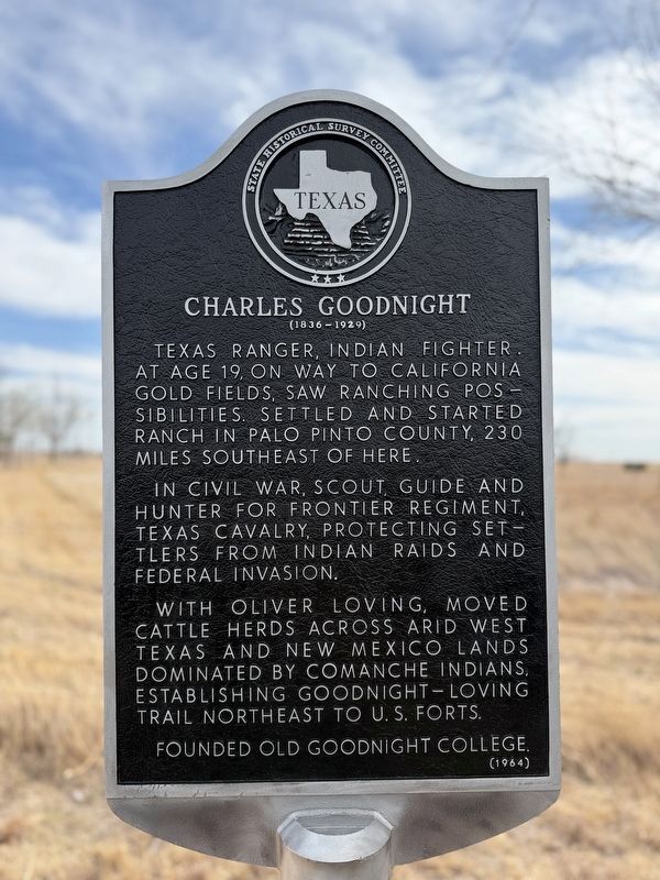 Charles Goodnight Marker. Click for full size. Charles Goodnight Marker image. Click for full size.