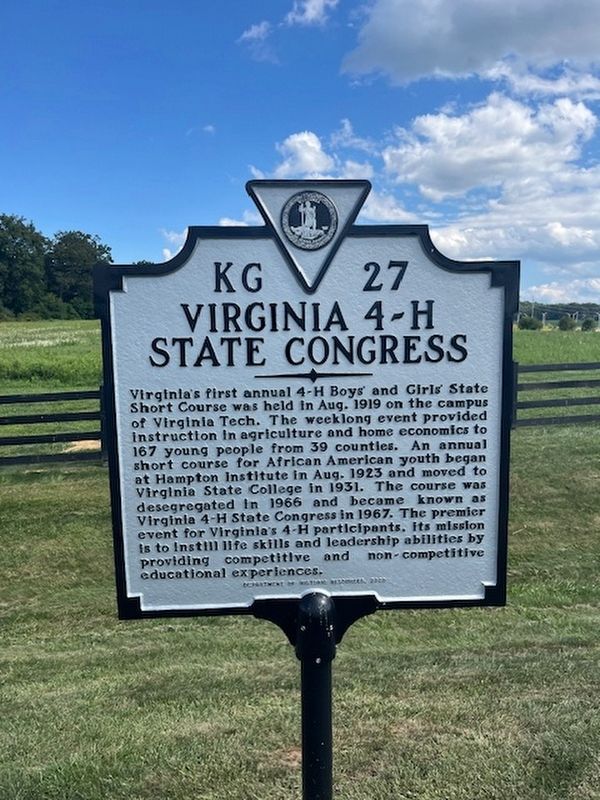 Virginia 4-H State Congress Marker. Click for full size. Virginia 4-H State Congress Marker image. Click for full size.