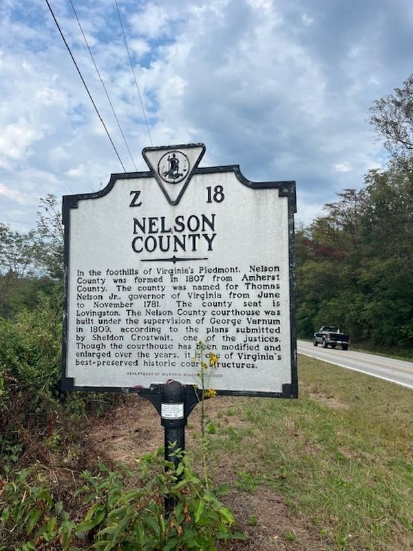 Nelson County side of the marker image. Click for full size.