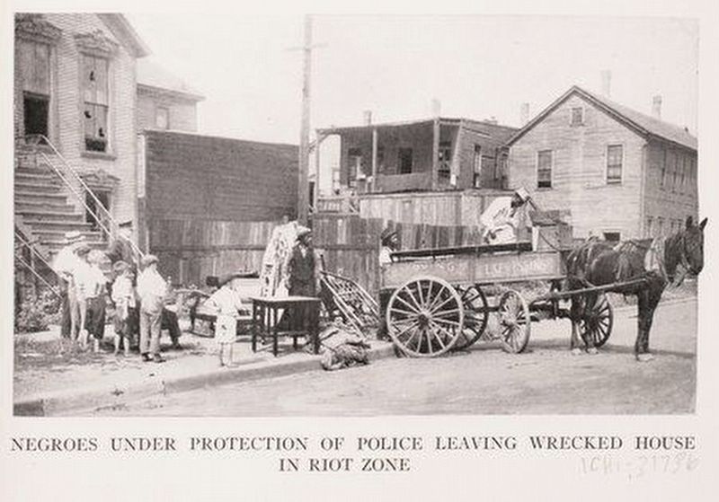 Black citizens flee during 1919 race riots. Click for full size. Black citizens flee during 1919 race riots image. Click for full size.