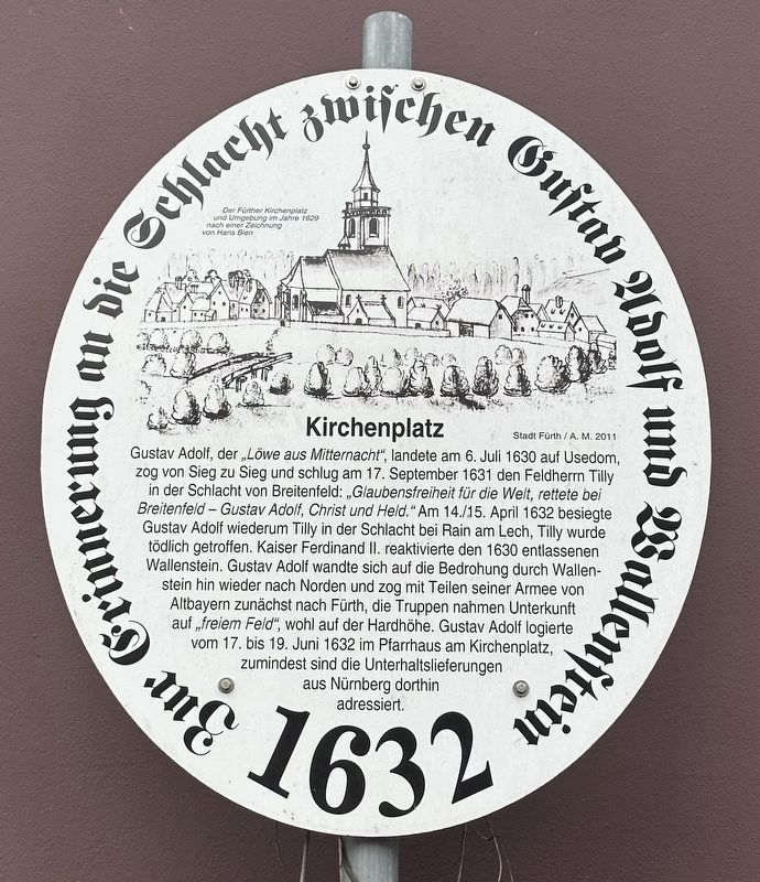 Schlacht an der Alte Veste / Battle of the Alte Veste: Kirchenplatz Marker. Click for full size. Schlacht an der Alte Veste / Battle of the Alte Veste: Kirchenplatz Marker image. Click for full size.