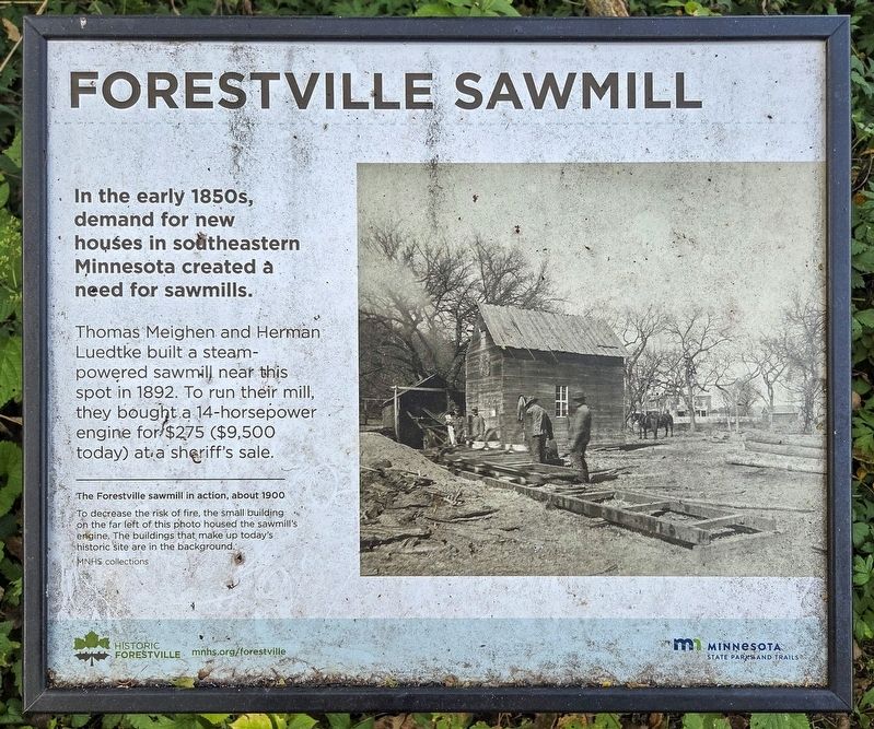 Forestville Sawmill Marker. Click for full size. Forestville Sawmill Marker image. Click for full size.