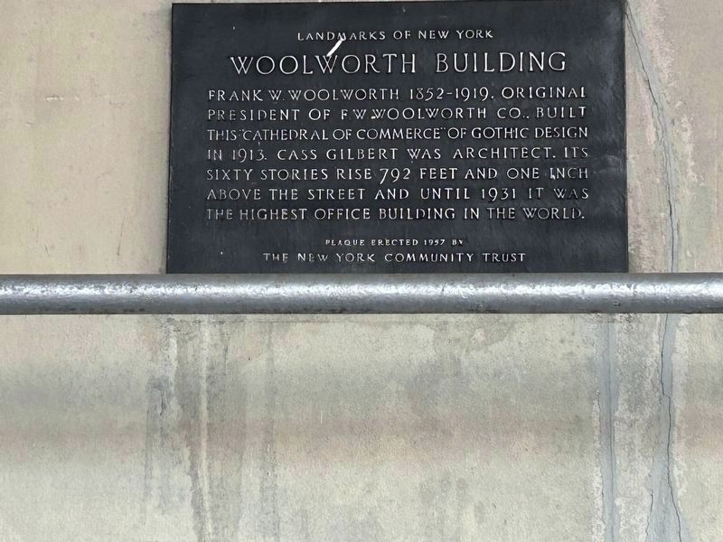 Woolworth Building Marker image. Click for full size.