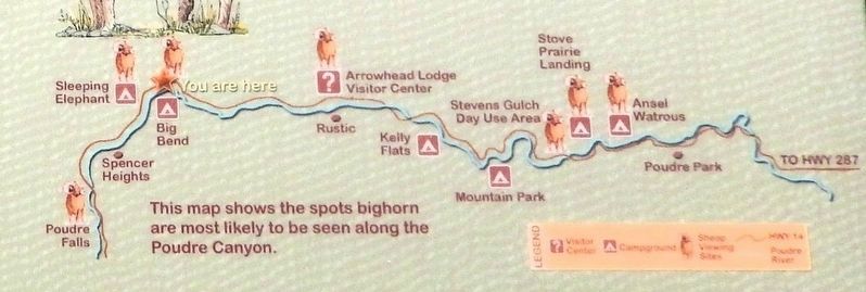 Marker detail: Bighorn Viewing Sites image. Click for full size.