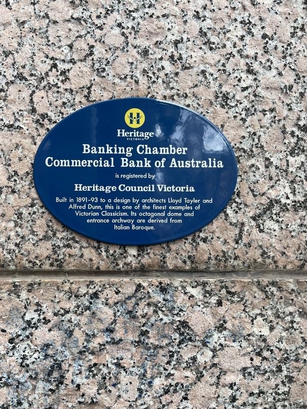 Banking Chamber Commercial Bank of Australia Marker. Click for full size. Banking Chamber Commercial Bank of Australia Marker image. Click for full size.