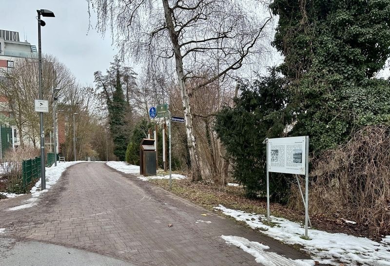 Dr. Rudolf Benario and Ernst Goldmann Marker - wide view, looking south. Click for full size. Dr. Rudolf Benario and Ernst Goldmann Marker - wide view, looking south image. Click for full size.