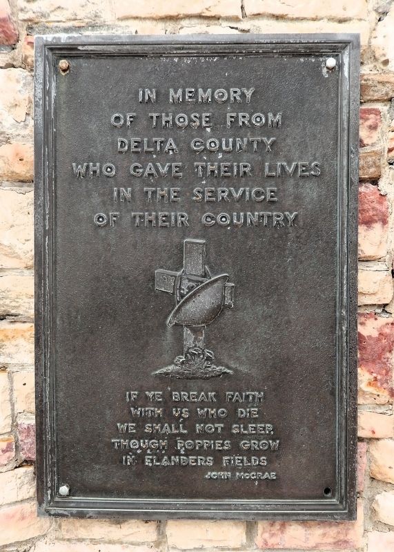 Delta County Veterans Memorial. Click for full size. Delta County Veterans Memorial image. Click for full size.
