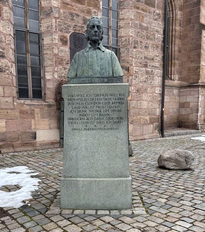 Bust of Johann Konrad Wilhelm Löhe in nearby St. Michael Church courtyard. Click for full size. Bust of Johann Konrad Wilhelm Löhe in nearby St. Michael Church courtyard image. Click for full size.