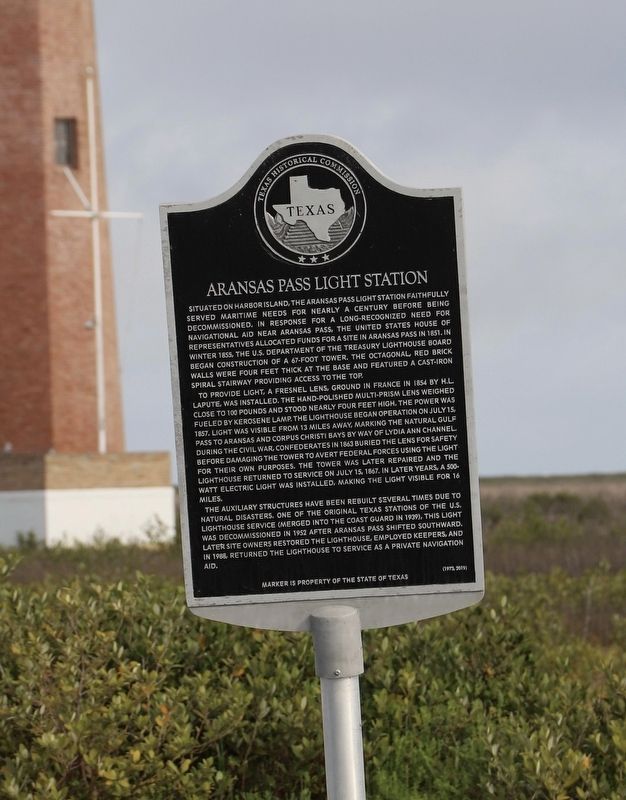 Aransas Pass Light Station Marker. Click for full size. Aransas Pass Light Station Marker image. Click for full size.