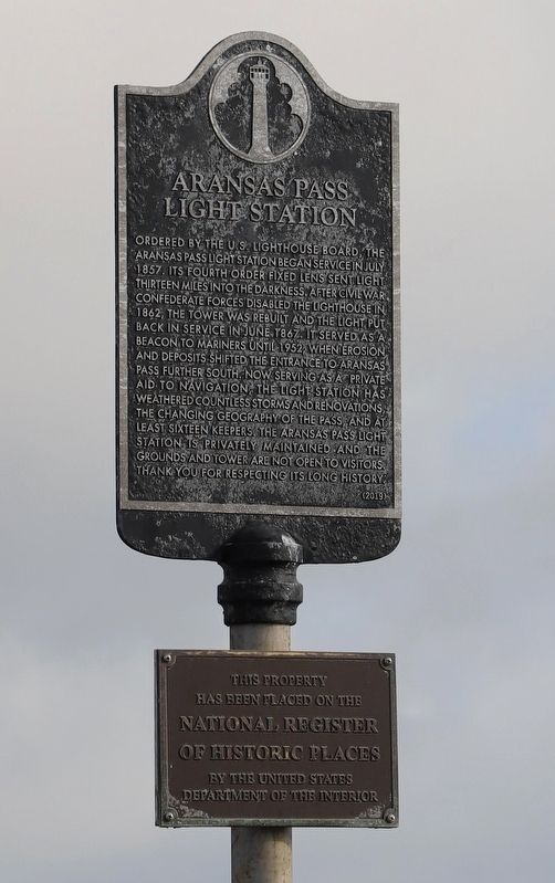 Aransas Pass Light Station Marker. Click for full size. Aransas Pass Light Station Marker image. Click for full size.