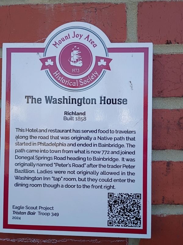 The Washington House Marker. Click for full size. The Washington House Marker image. Click for full size.