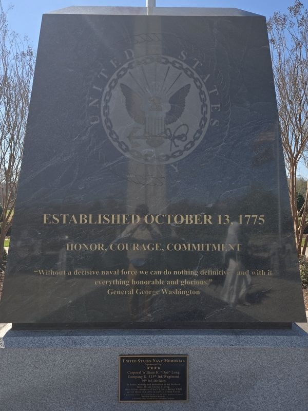 The United States Navy Memorial Marker, Side One image. Click for full size.