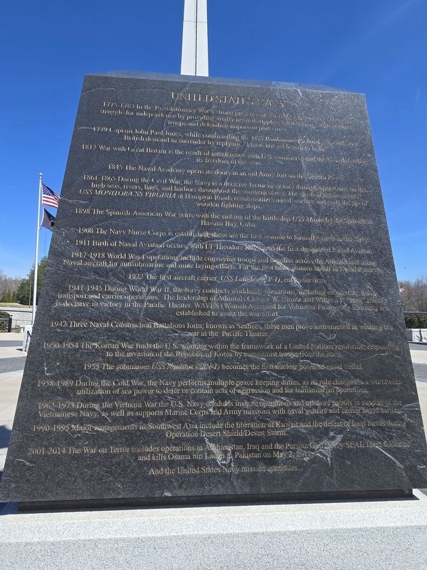 The United States Navy Memorial Marker, Side Two image. Click for full size.