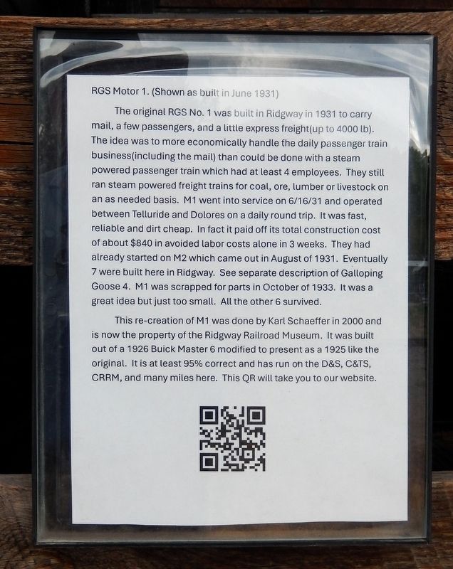 RGS Motor 1 Marker. Click for full size. RGS Motor 1 Marker image. Click for full size.