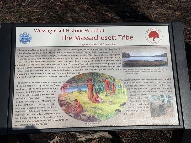 The Massachusett Tribe Marker. Click for full size. The Massachusett Tribe Marker image. Click for full size.