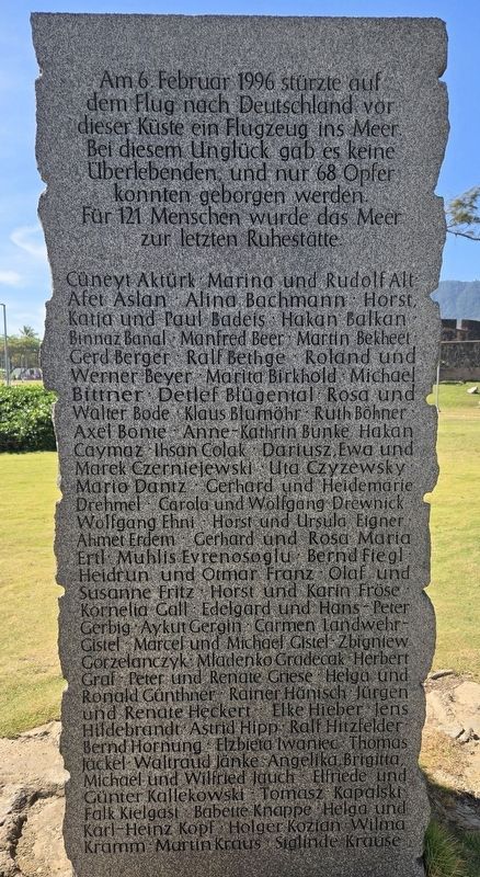 Birgenair Flight 301 Monument. Click for full size. Birgenair Flight 301 Monument image. Click for full size.