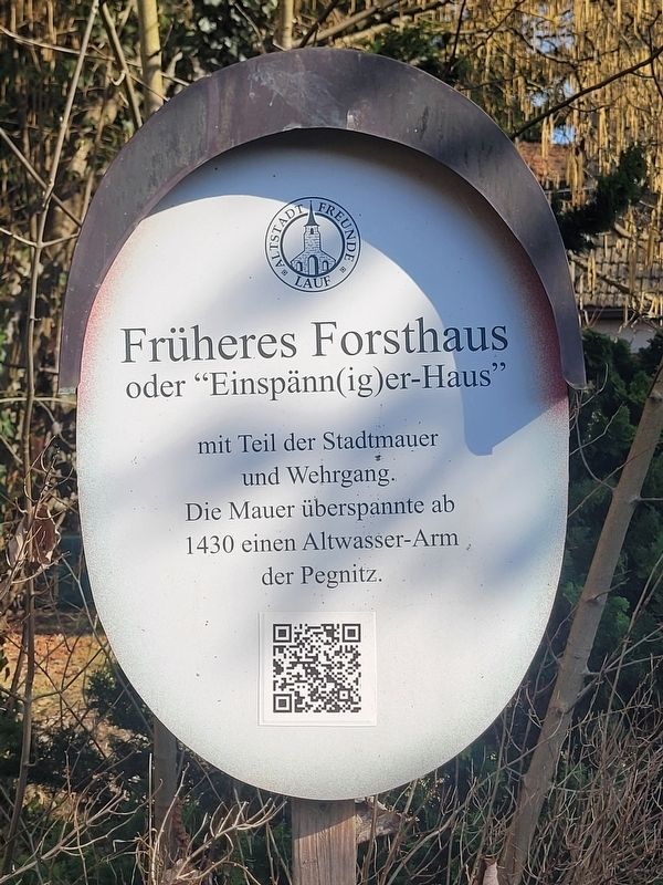 Früheres Forsthaus oder "Einspänn(ig)er-Haus" / Former Forester’s House or Einspänniger House Marker. Click for full size. Früheres Forsthaus oder "Einspänn(ig)er-Haus" / Former Forester’s House or Einspänniger House Marker image. Click for full size.