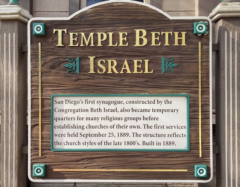 Temple Beth Israel Marker. Click for full size. Temple Beth Israel Marker image. Click for full size.
