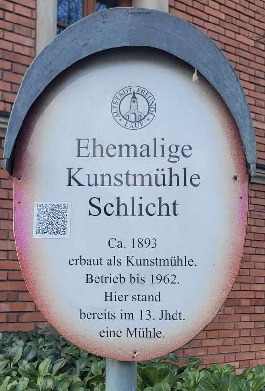 Ehemalige Kunstm�hle Schlicht / Former Schlicht Roller Mill Marker image. Click for full size.