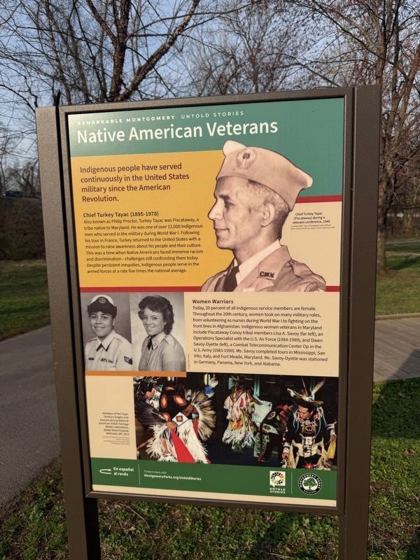 Native American Veterans side of the marker. Click for full size. Native American Veterans side of the marker image. Click for full size.
