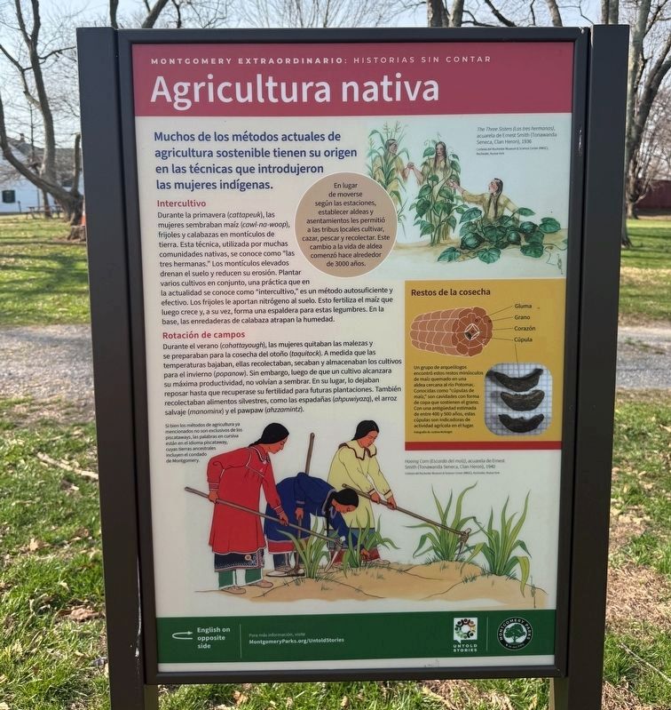 Agricultura nativa side of the marker image. Click for full size.