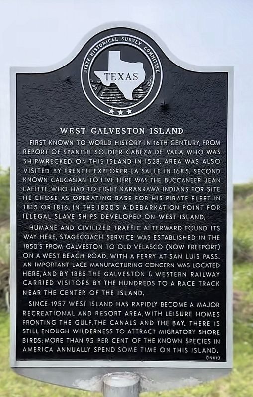 West Galveston Island Marker image. Click for full size.