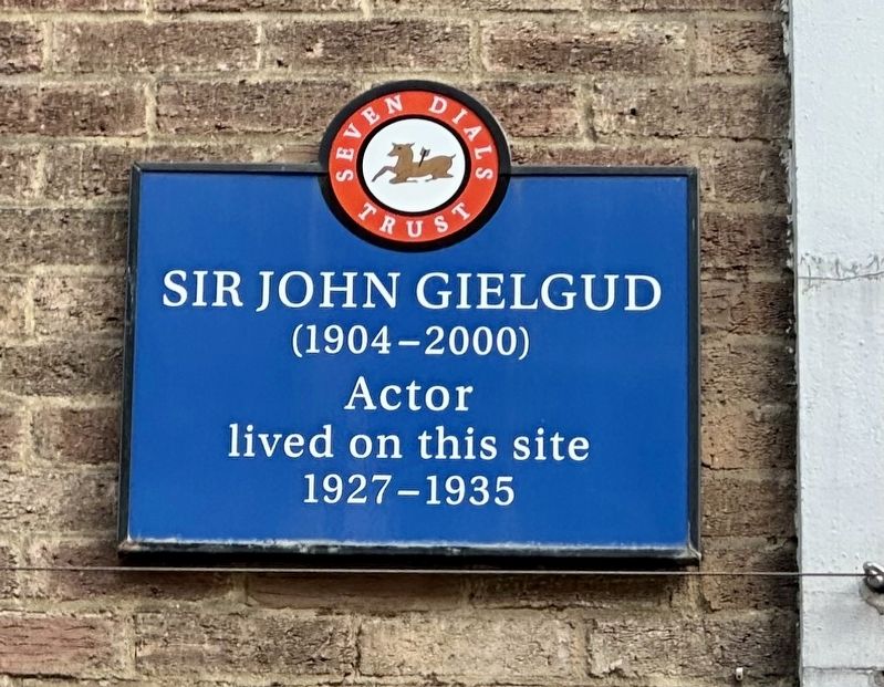 Sir John Gielgud (1904-2000) Marker. Click for full size. Sir John Gielgud (1904-2000) Marker image. Click for full size.