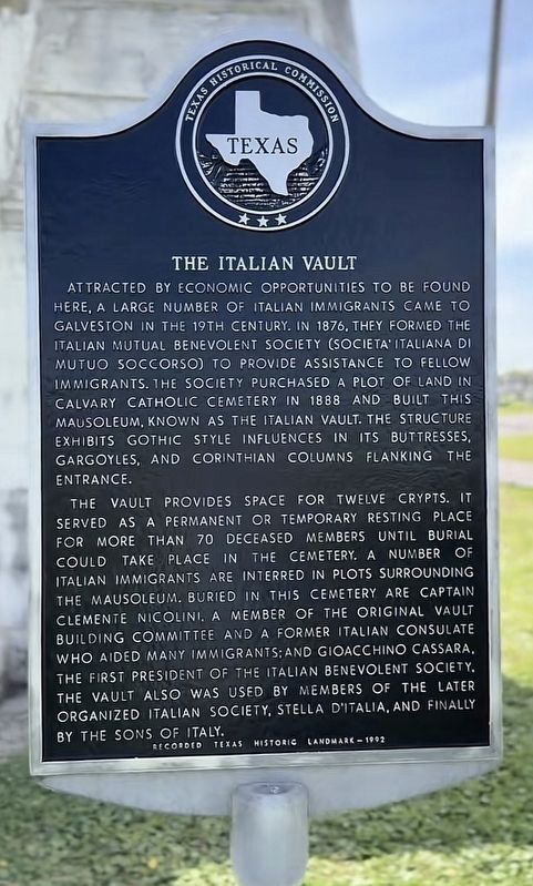The Italian Vault Marker. Click for full size. The Italian Vault Marker image. Click for full size.