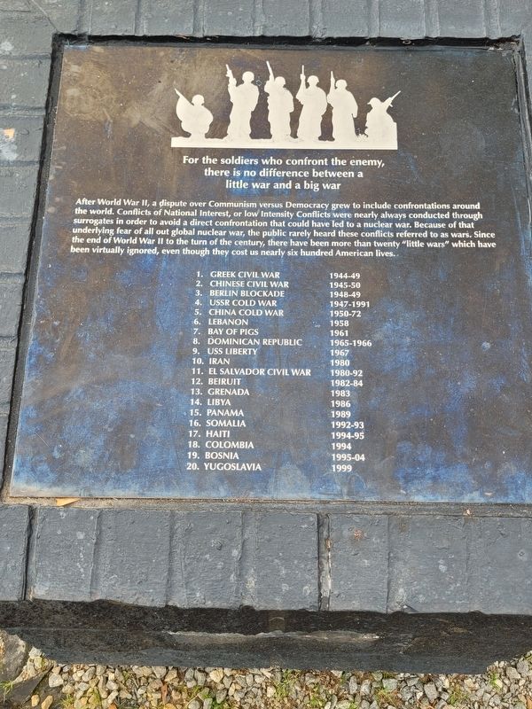 "Little Wars" Memorial. Click for full size. "Little Wars" Memorial image. Click for full size.