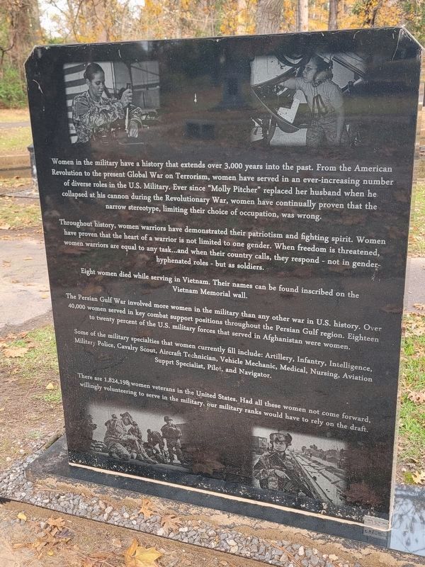 Women in the Military Marker - Reverse Side image. Click for full size.