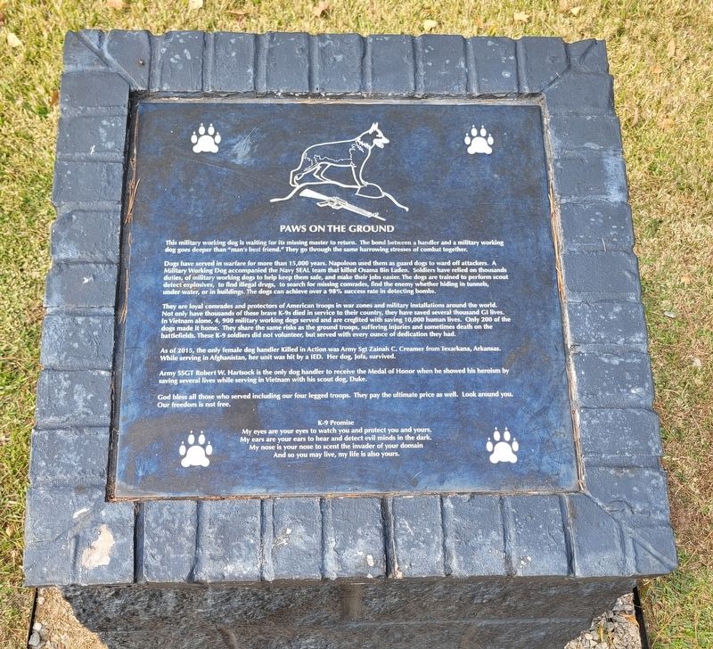 Paws on the Ground Marker. Click for full size. Paws on the Ground Marker image. Click for full size.