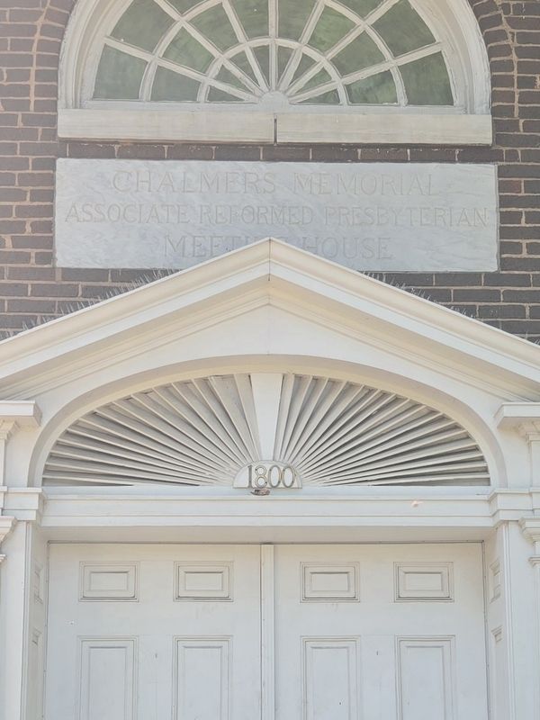 Chalmers Memorial Associate Reformed Presbyterian Church granite marker from 1910. Click for full size. Chalmers Memorial Associate Reformed Presbyterian Church granite marker from 1910 image. Click for full size.