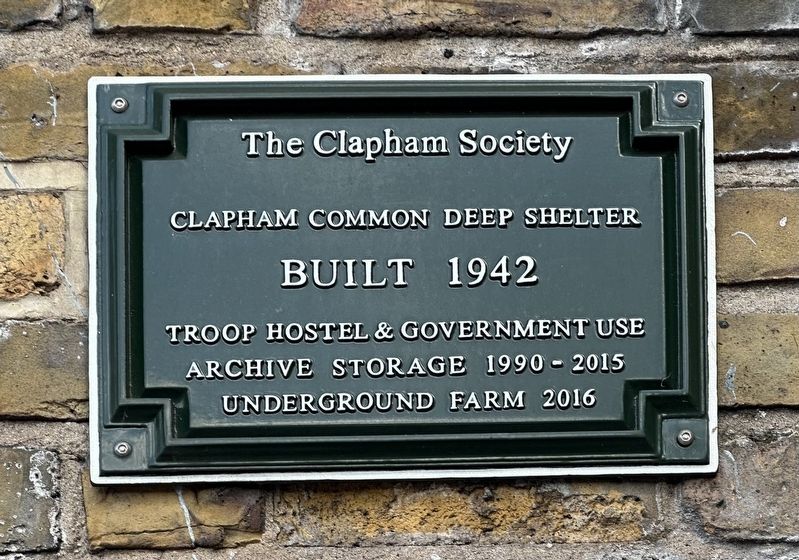 Clapham Common Deep Shelter Marker image. Click for full size.