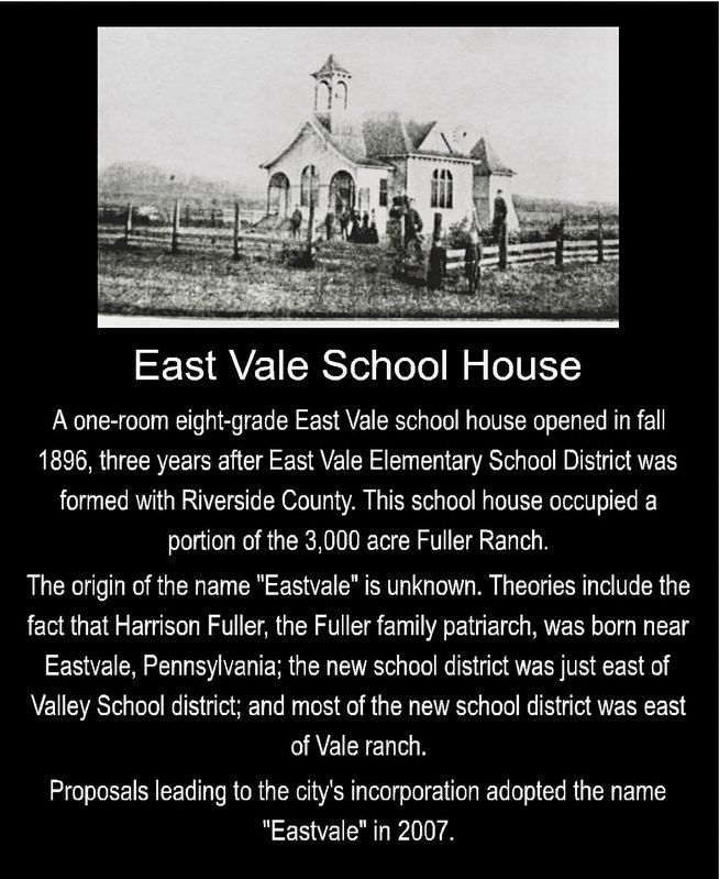 East Vale School House Marker. Click for full size. East Vale School House Marker image. Click for full size.