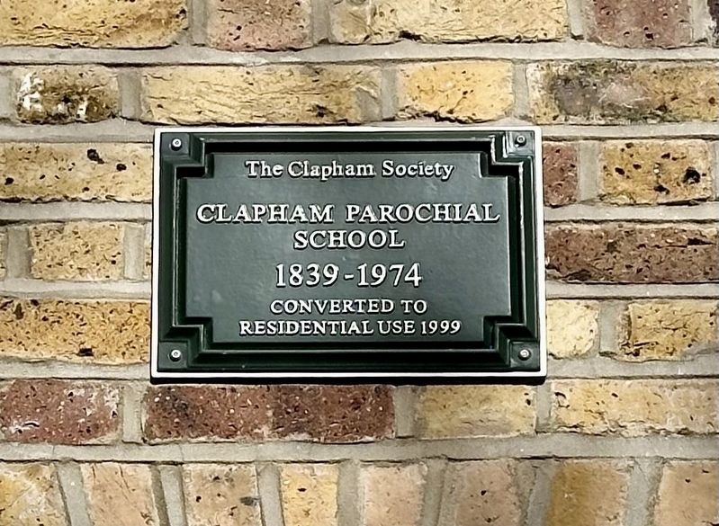 Clapham Parochial School Marker. Click for full size. Clapham Parochial School Marker image. Click for full size.