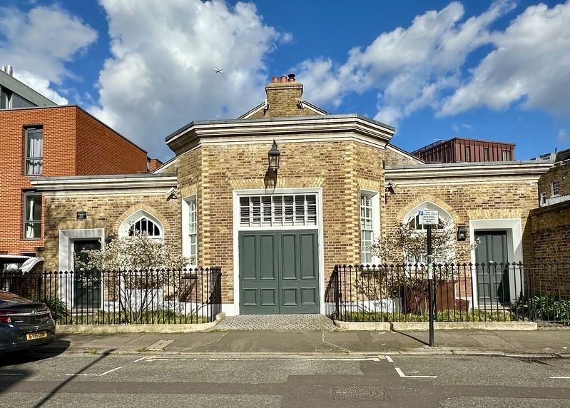 Clapham Parochial School Marker - wide view. Click for full size. Clapham Parochial School Marker - wide view image. Click for full size.