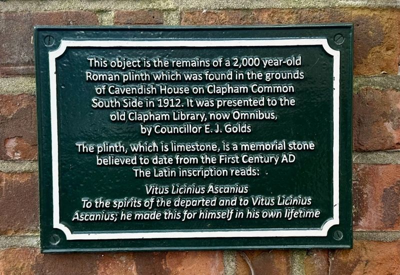 Roman Plinth Marker. Click for full size. Roman Plinth Marker image. Click for full size.