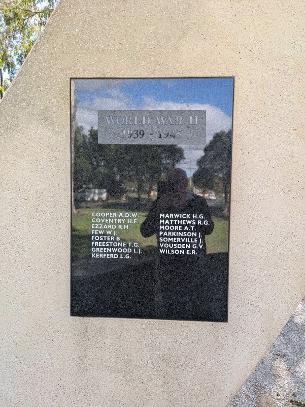World War II Plaque. Click for full size. World War II Plaque image. Click for full size.