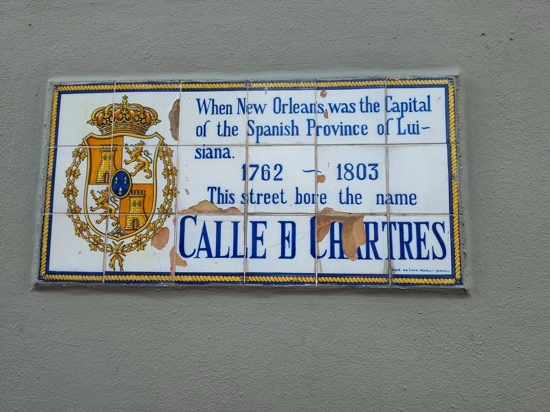 Calle de Chartres Marker. Click for full size. Calle de Chartres Marker image. Click for full size.