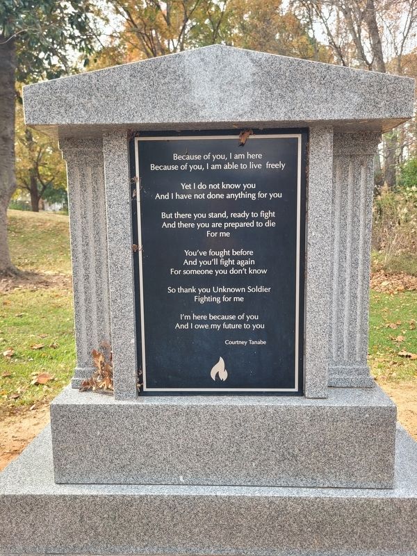 Because of you, Unknown Soldier Marker image. Click for full size.