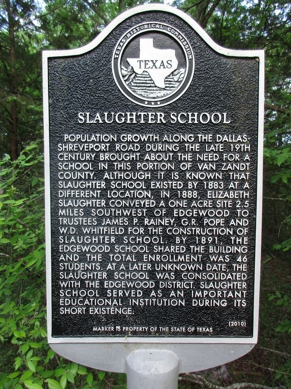 Slaughter School Marker. Click for full size. Slaughter School Marker image. Click for full size.