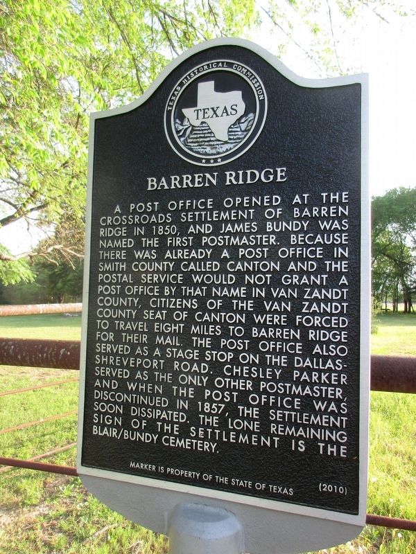 Barren Ridge Marker. Click for full size. Barren Ridge Marker image. Click for full size.