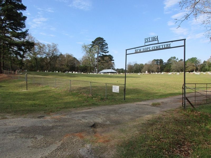 New Hope Cemetery and marker. Click for full size. New Hope Cemetery and marker image. Click for full size.